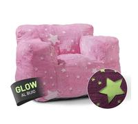 Lumaland Poltrona a sacco per bambini Glow in The Dark | Divano per bambini in design a stelle | Sedia per interni per la cameretta dei bambini | Materiale morbido e facile da pulire | ca. 68 x 70 x