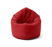 Lumaland Poltrona a sacco, pouf rotondo, 2 in 1, per ambienti interni ed esterni, con imbottitura da 300 l, 120 x 80 x 75 cm, impermeabile e robusta, rosso