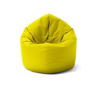 Lumaland Poltrona a sacco, pouf rotondo, 2 in 1, per ambienti interni ed esterni, con imbottitura da 300 l, 120 x 80 x 75 cm, impermeabile e robusta, giallo