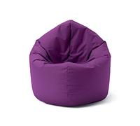 Lumaland Poltrona a sacco, pouf rotondo, 2 in 1, per ambienti interni ed esterni, con imbottitura da 300 l, 120 x 80 x 75 cm, impermeabile e robusta, viola