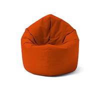 Lumaland Poltrona a sacco, pouf rotondo, 2 in 1, per ambienti interni ed esterni, con imbottitura da 300 l, 120 x 80 x 75 cm, impermeabile e robusta, arancione