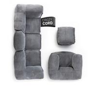LUMALAND Poltrona Beanbag Sofa Set Cord Gruppo Soggiorno Interno Pouf