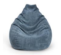 Lumaland Poltrona da gioco XXL in velluto a coste | Poltrona da gioco per adulti e adolescenti | Confortevole Bean Bag 135 x 100 cm [blu scuro]