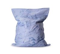 Lumaland Poltrona Sacco Pouf | Bean Bag grande XXL per interni & esterni | 140x180cm idrorepellente | Con rivestimento lavabile | Incl. borsa interna ricaricabile con perle EPS da 380 litri [Marmo]