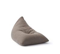 Lumaland Pouf a pera triangolare XXL 370 l con imbottitura inclusa - Poltrona relax in lino per interni - Divano a sacco gigante comodo, ideale per soggiorno e camera - 150 x 100 x 100 cm, grigio