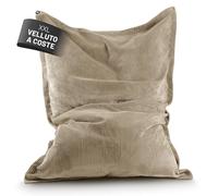 Lumaland Pouf Classic XXL Cord | Grande Pouf XXL con morbida struttura a coste - ideale per divano e poltrona, per soggiorno, camera da letto & Co. - 380 l, 140 x 180 cm