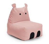 Lumaland Pouf Hippo Animal Design | Pouf per interni ed esterni per bambini | Combinabile con gli amici della linea Animal | 80 x 70 x 65 cm [Rosa]