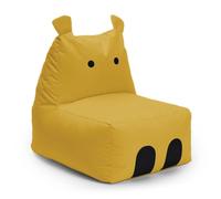 Lumaland Pouf Hippo per bambini, impermeabile, materiale di facile manutenzione, 80 x 70 x 65 cm e 2,9 kg, colore giallo