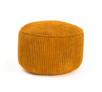 Lumaland Pouf in Velluto | Compatto da 50 L Con Funzione 3 in 1: Comodo Sgabello, Pratico Tavolino e Elegante Poggiapiedi per Interni | Ø 25 x 45 cm [Giallo Senape]