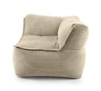LUMALAND Pouf modulare ad angolo destro, in velluto a coste, 340 l, per divano modulare | Abbinamento ideale con poltrona e pouf, Bean Bag in perle EPS con imbottitura, cuscino per interni lavabile