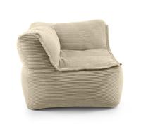 Lumaland Pouf modulare ad angolo sinistro, in corda, 340 l, per divano modulare, abbinamento ideale con poltrona e pouf, bean bag con imbottitura in perle EPS, cuscino per interni lavabile, per