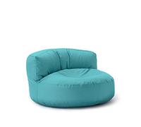 Lumaland - Pouf per esterni, pouf rotondo, con imbottitura da 320 l, 90 x 50 cm, acquamarina