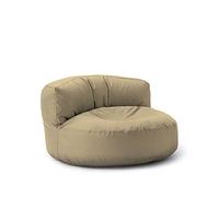 Lumaland - Pouf per esterni, pouf rotondo, con imbottitura da 320 l, 90 x 50 cm, beige