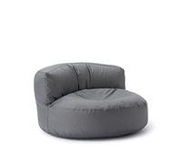 Lumaland - Pouf per esterni, pouf rotondo, con imbottitura da 320 l, 90 x 50 cm, grigio