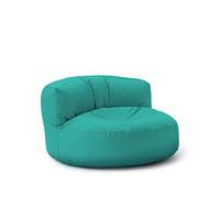 Lumaland - Pouf per esterni, pouf rotondo, con imbottitura da 320 l, 90 x 50 cm, turchese
