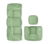 LUMALAND Pouf Set Di Sedute Beanbag Divano Poltrona Puff EPS Perle