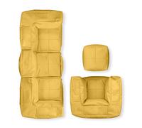 LUMALAND Pouf Set Di Sedute Beanbag Divano Poltrona Puff EPS Perle
