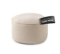 Lumaland Pouf Pouf della serie Teddy, sgabello per interni con imbottitura, poltrona compatta con perle in EPS | 3 in 1: pouf, tavolino e poggiapiedi, borsa per il bean bag, piccola e soffice, Ø 25 x