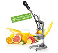 Lumaland Spremiagrumi in Acciaio Inox, di Alta qualità, Molto Silenzioso, Utilizzabile manualmente, Elegante spremiagrumi, esente da Manutenzione e Potente per Molto più succhi di Frutta, Basta