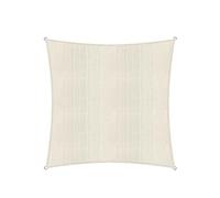 Lumaland Sunsail piazza 3 x 3 metri | Protezione solare resistente alle intemperie incl. corde di fissaggio | Terrazza, giardino e balcone, tessuto velico HDPE, protezione UV [crema]