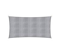 Lumaland Sunsail rettangolare 2 x 4 metri | Protezione solare resistente alle intemperie incl. corde di fissaggio | Terrazza, giardino e balcone, tessuto velico HDPE, protezione UV [grigio chiaro]