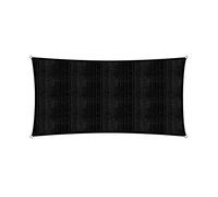 Lumaland Sunsail rettangolare 5 x 7 metri | Protezione solare resistente alle intemperie incl. corde di fissaggio | Terrazza, giardino e balcone, tessuto velico HDPE, protezione UV [nero]