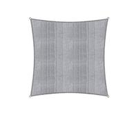 Lumaland tenda da sole, con incluse corde di nylon per il montaggio, 100% HDPE con filtro di protezione UV grigio chiaro 5x5m