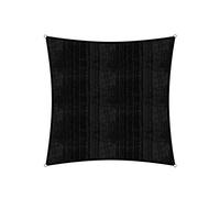 Lumaland Tenda parasole con corde di fissaggio incluse | Quadrato 5 x 5 metri protezione solare | 100% HDPE con filtro UV di protezione [nero]