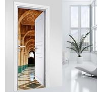 Lumalea Adesivi per porta - Corridoio Moschea Hassan II 3617682002344 - Adesivo + protezione lucida, larghezza 93 x altezza 205 cm