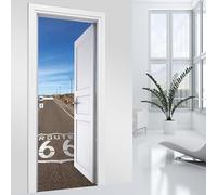 Lumalea Adesivi per porta - Route 66 3617681992585 - Adesivo + protezione lucida, larghezza 73 x altezza 205 cm