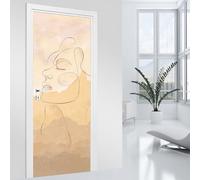Lumalea Adesivi per porta - Viso Astratto 3617682176427 - Adesivo opaco, larghezza 73 x altezza 205 cm