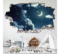 Lumalea Adesivi Trompe l'occhio Foro nella parete - Cielo Notte Stelle 3617682042982 - Altezza 60 x Larghezza 96 cm