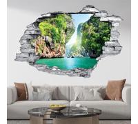 Lumalea Adesivi Trompe l'occhio Foro nella parete - Crique 3617682214051 - Pietre grigie, altezza 40 x larghezza 60 cm