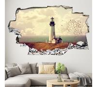 Lumalea Adesivi Trompe l'occhio Foro nella Parete - Faro 3617682389032 - Altezza 70 x Larghezza 112 cm