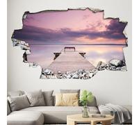 Lumalea Adesivi Trompe l'occhio Foro nella parete - Ponton Mer 3617682195916 - Altezza 60 x Larghezza 96 cm