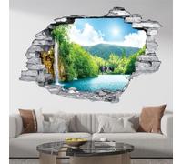 Lumalea Adesivi Trompe l'occhio trou dans le mur - Cascade 3617682473434 - Pietre grigie, altezza 40 x larghezza 60 cm
