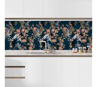 Lumalea Decalcomania adesiva da cucina, pellicola adesiva resistente al calore e all'acqua, facile da applicare, decorazione da parete antimacchia - ideale ristrutturazione - fiori - 55 x 55 cm