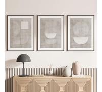 Lumalea Set di 3 poster/poster trittico - Forme geometriche 3617682444212 - Bordo nero e bianco, 3 poster, 60 x 80 cm (cornici non incluse)