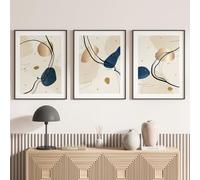 Lumalea - Set di 3 poster/poster Trittico moderno - Bordo bianco - 3 poster - 50 x 70 cm