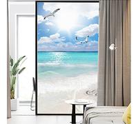 Lumanduo Pellicola protettiva per finestre, per la privacy, paesaggi naturali, in vetro colorato, rivestimento in vetro colorato, adesivo per finestre, 40 x 80 cm