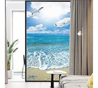 Lumanduo Pellicola protettiva per finestre, per la privacy, paesaggi naturali, in vetro colorato, rivestimento in vetro colorato, adesivo per finestre, 88 x 140 cm