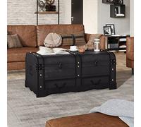Lumanois Baule del Tesoro in Legno Grande Nero,Mobili,Armadietti e portaoggetti,Bauli e cassapanche,11.7kg-60797