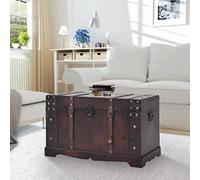 Lumanois Baule del Tesoro Vintage in Legno 66x38x40 cm,Mobili,Armadietti e portaoggetti,Bauli e cassapanche,3.5kg-245478