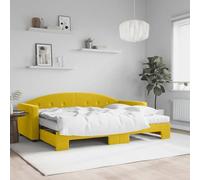 Lumanois Divano Letto Estraibile con Materassi Giallo 80x200 cm Velluto, Mobili,Letti e telai per Letti, 49kg-3197323