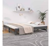 Lumanois Dormeuse Estraibile Grigia 2X(80x200) cm Legno Massello di Pino,Mobili,Letti e telai per Letti,27.2kg-823386