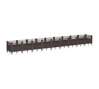 Lumanois Fioriera da Giardino con Picchetti Marrone 363,5x43,5x43,5cm PP,Casa e Giardino,Prato e Giardino,Giardinaggio,Vasi e fioriere,15.04kg-368026