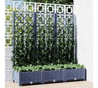 Lumanois Fioriera da Giardino e Graticcio Grigio Blu 120x40x121,5 cm PP,Casa e Giardino,Prato e Giardino,Giardinaggio,Vasi e fioriere,8.79kg-318252