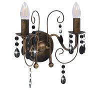 Lumanois Lampada da Muro con Perle Nero Anticato per 2 Lampadine E14, Casa e Giardino,Illuminazione,Lampade, 1.1kg-281591