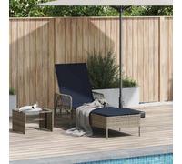 Lumanois Lettino da Sole Grigio e Blu Navy 55 x 200 x 92 cm polyrattan, Mobili,Mobili da Giardino,Mobili e sedie da Giardino,Sdraio da Giardino, 13.6kg-365431