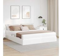 Lumanois Letto con contenitore e materasso 2 pcs Bianco Pelle,Mobili,Letti e telai per letti,82.3kg-3399621